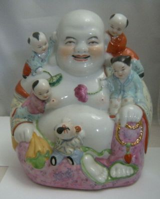 Vintage Chinese Porcelain Fertility Buddha Statue Purchased In 1950 