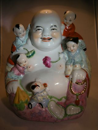 Vintage Chinese Porcelain Fertility Buddha Statue Purchased In 1950 ' s 10 