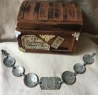 Vintage Wwii Era Australian Silver Coin Sweetheart Engraved Trench Art Bracelet