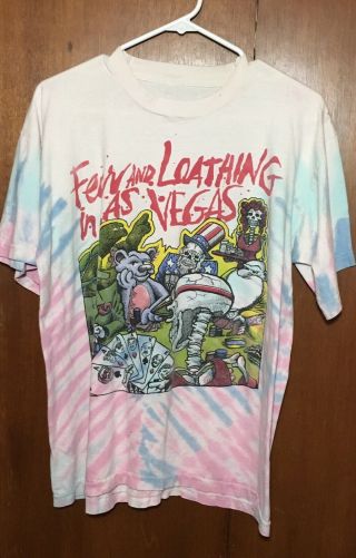 Vintage Grateful Dead 1995 Las Vegas Silver Bowl Fear And Loathing Tshirt L