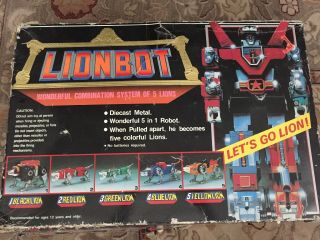 Vintage 1980s Lionbot Voltron Diecast Metal Transforming Robot Lions Nr - Complete