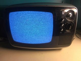 Vintage Tv Panasonic Tr - 542 12 " B&w Silver Mid Century Modern Space Age Touch