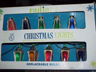 3 box vintage Radiant Christmas 10 light Multicolor Lantern string w spares WORK 2