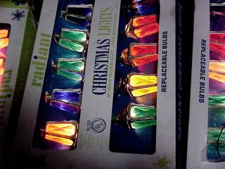 3 box vintage Radiant Christmas 10 light Multicolor Lantern string w spares WORK 6