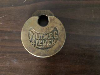 Vintage Nutmeg 4 Lever Pancake Padlock By Eagle Lock Co.  - No Key