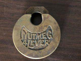 Vintage Nutmeg 4 Lever Pancake Padlock by Eagle Lock Co.  - No Key 7