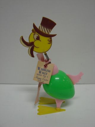 Vintage Plastic Easter Chick Wabbling Bobbing Head