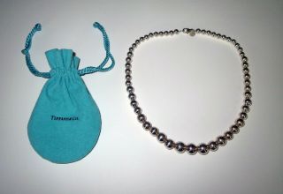 Tiffany & Co.  York City - Sterling Silver Graduating Bead Necklace