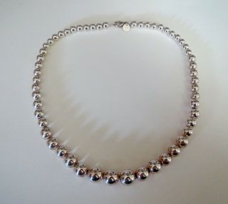 TIFFANY & CO.  York City - STERLING SILVER GRADUATING BEAD NECKLACE 2