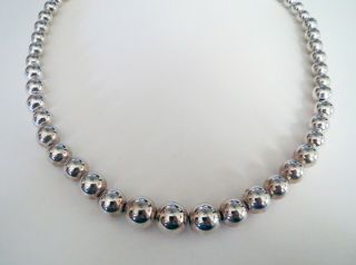 TIFFANY & CO.  York City - STERLING SILVER GRADUATING BEAD NECKLACE 4