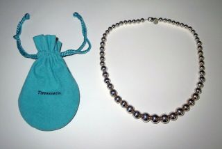 TIFFANY & CO.  York City - STERLING SILVER GRADUATING BEAD NECKLACE 6
