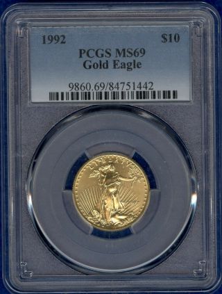 1992 1/4 Oz American Gold Eagle Pcgs Ms69 - Rare