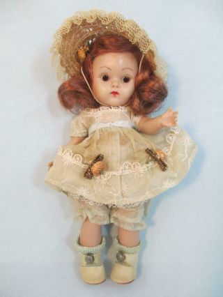 Vintage 1952 Vogue Doll Painted Lash Ginny Doll Tiny Miss Red Hair Beryl Blue