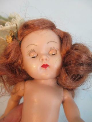 Vintage 1952 VOGUE Doll Painted Lash GINNY Doll Tiny Miss Red Hair Beryl Blue 4