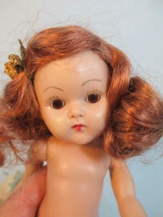 Vintage 1952 VOGUE Doll Painted Lash GINNY Doll Tiny Miss Red Hair Beryl Blue 5