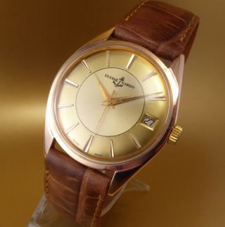 Vintage & Fine Ulysse Nardin Hand Winding Golden Case & Dial 1950s Wristwatch
