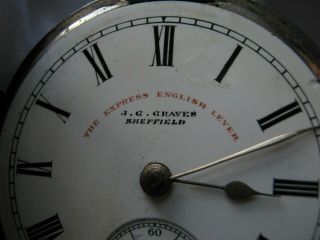 1898 Victorian Solid Silver pocket watch by J.  G Graves - Lancashire Watch Co 3