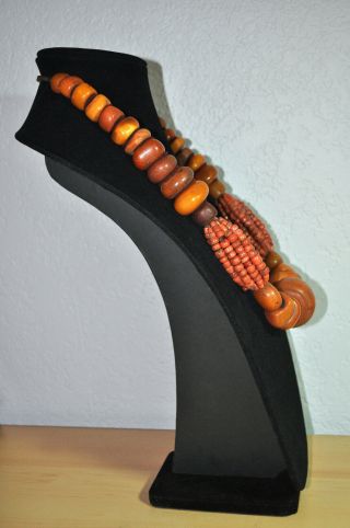 Vintage African necklace made from Bakelite beads,  from before 1970 26 in long 2