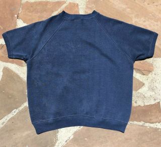 Vintage Sears Blue Short Sleeve Crewneck Sweatshirt 50/50 Blend 50s 60s