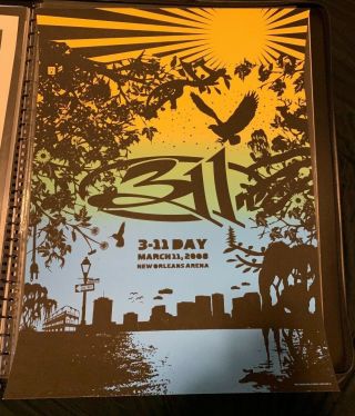 311 Day Poster 2008 Orleans 18x24 Cole Gerst Option - G Very Rare Hexum Nm/mt