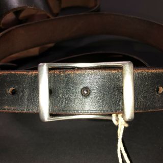 Rare RRL Ralph Lauren Double RL Limited Edition Buckle Leather Strap Belt 36 38 2