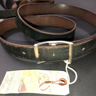 Rare RRL Ralph Lauren Double RL Limited Edition Buckle Leather Strap Belt 36 38 5