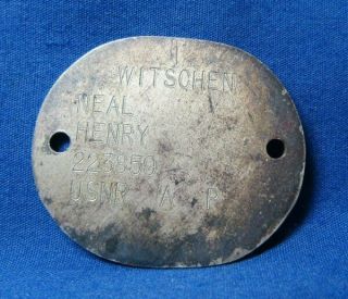 Wwii Sterling Navy Naval Dog Tag