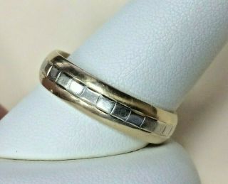 Vintage Mens 14k Two Tone Gold Wedding 6mm Band,  Size 12.  75,  7.  9 Grams