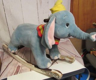 Vintage Disney Store Ride On Rocking Stuffed Dumbo Elephant Rare Find