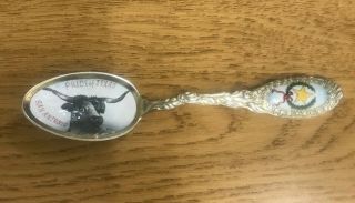 Sterling Silver & Enamel Souvenir Spoon San Antonio Texas Shepard Manufacturing