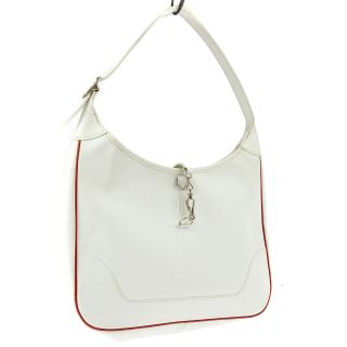 Authentic Hermes Trim 31 Shoulder Bag White Red Veau Epsom France Vintage V30311