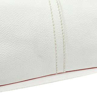 Authentic HERMES TRIM 31 Shoulder Bag White Red Veau Epsom France Vintage V30311 5
