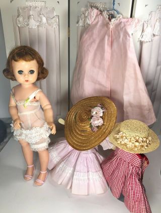 Vintage Madame Alexander Lissy Doll With Vintage Clothing & Accessories & Hats,