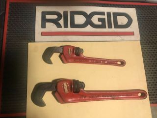 Vintage Ridgid No.  9 And 11 Straight Hex Wrenches - Rare