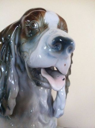 Vintage Porcelain/ Glazed Ceramic Dog Figurine Signed And Made In Cluj Napoca - Ro