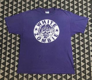 Vintage Rob White Zombie Concert Tour Band T Shirt 90s Purple Rare Xl
