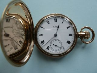 Antique Watham Hunter Gold Filled Watch 7 Jewel
