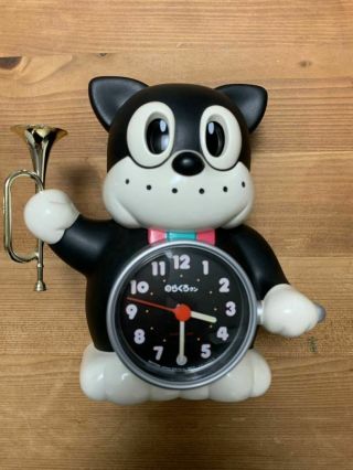 Rhythm Black Cat Talking Alarm Clock Norakuro Vintage