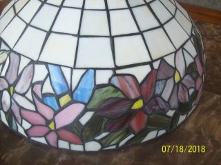 Tiffany Style Vintage Stain Glass Colorful Floral & Square Pattern Lamp Shade 2