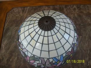 Tiffany Style Vintage Stain Glass Colorful Floral & Square Pattern Lamp Shade 4