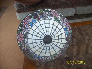 Tiffany Style Vintage Stain Glass Colorful Floral & Square Pattern Lamp Shade 5