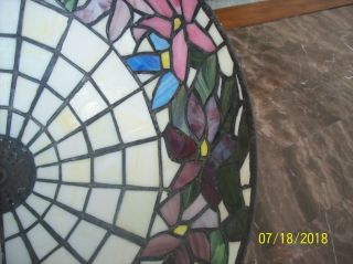 Tiffany Style Vintage Stain Glass Colorful Floral & Square Pattern Lamp Shade 7