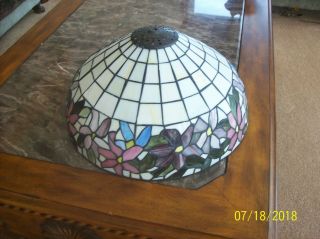 Tiffany Style Vintage Stain Glass Colorful Floral & Square Pattern Lamp Shade 8