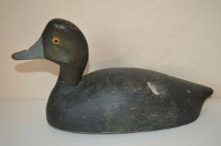 Vintage Wooden Duck Decoy W/ Glass Eyes / Hollow Body / Toronto School