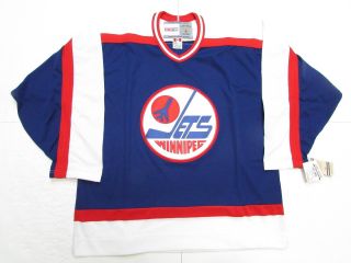 Winnipeg Jets Blue Vintage Ccm Hockey Jersey