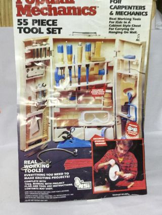 Vintage Popular Mechanics 55 Piece Tool Set For Kids