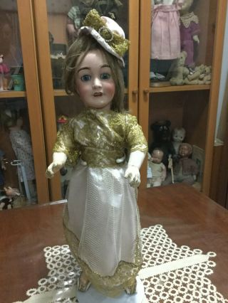 Antique French Bisque Head Doll Limoges On French Compo Body 46.  5cm Ht