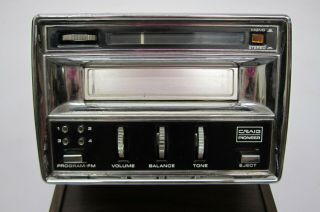 Vtg 3124 Craig Pioneer 8 Track Tape Player & FM Radio Car Stereo & Home Base 4