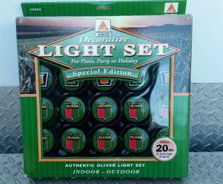 Agco Oliver Logo Tractor Light Set 20 Light String Party Tree Vintage Nos