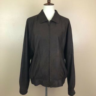 Vintage Remy Mens Leather Jacket Brown Size 40 / Large Soft Con Guc